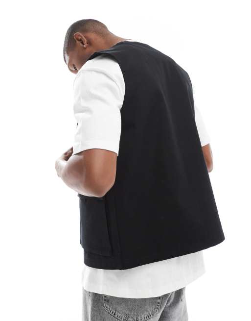 New Era utility vest in black
