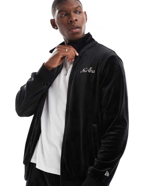 New Era - Veste de survêtement d'ensemble en velours à fermeture éclair - Noir - view 1