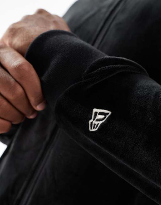 New Era - Veste de survêtement d'ensemble en velours à fermeture éclair - Noir, 4 de 4