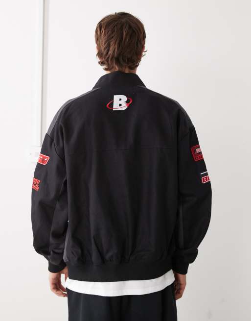 New Era - Veste style motard à motif Chicago Bulls - Noir, 3 de 5