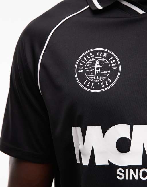 New Era - Voetbalshirt met logo in zwart, deel van co-ord set, 3 van 7