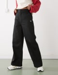[New Era] New Era wide leg chino pants in black W30 BLACK