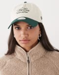 [New Era] New Era Womens 9twenty washed cotton contrast peak cap in beige/green-Multi One Size MULTI
