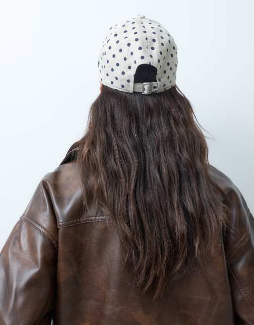 New Era X ASOS exclusive 9forty NY Yankees polka dot cap in cream/navy, 2 of 4