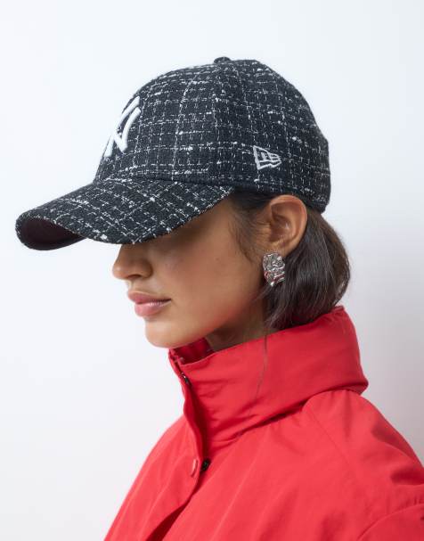 New Era x ASOS exclusive 9Forty NY Yankees tweed cap in black/white - view 1