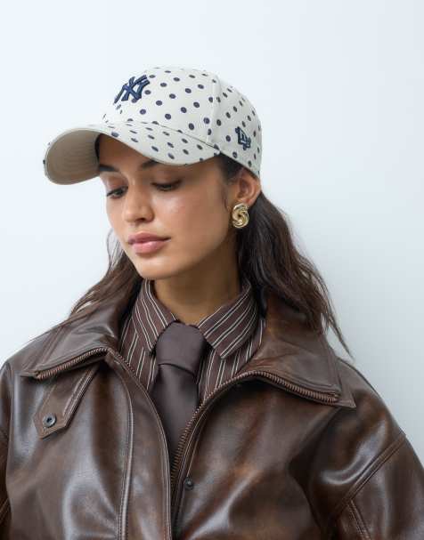 New Era X ASOS exclusive 9forty NY Yankees womens polka dot cap in cream/navy - view 1