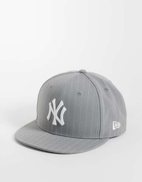 New Era X ASOS exclusive NY Yankees 9fifty pinstripe cap in grey/white - view 1