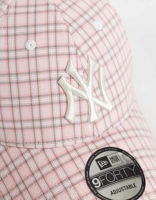 New Era X ASOS exclusive NY Yankees 9forty micro check cap in pink/white, 2 of 3