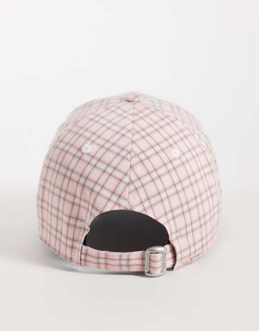 New Era X ASOS exclusive NY Yankees 9forty micro check cap in pink/white, 3 of 3