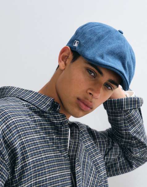 New Era X ASOS exclusive NY Yankees logo denim flat cap in midwash blue - view 1
