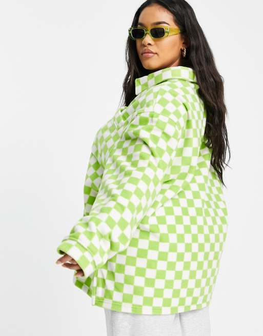 New Girl Order Curve - Camicia oversize in pile a scacchi, 2 di 4