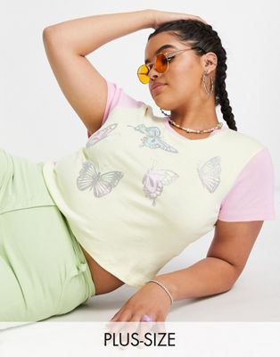 New Girl Order Curve cropped t-shirt with butterfly print