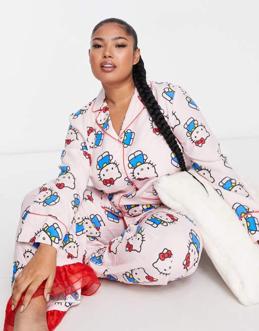 Hello kitty best sale pajamas set adults