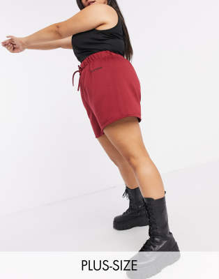 burgundy high waisted shorts