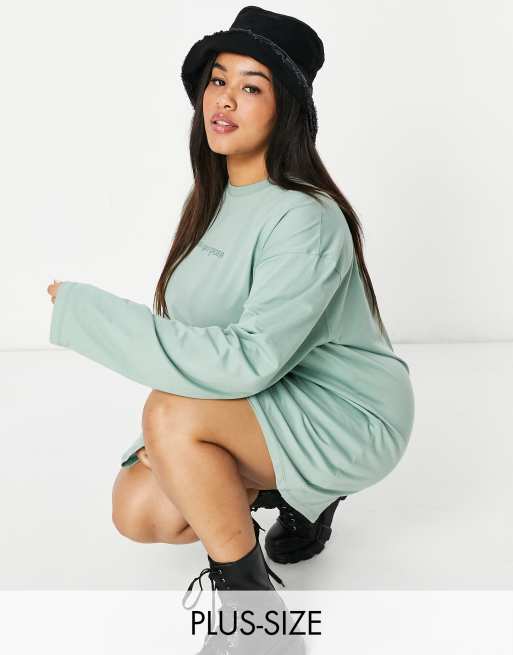 New Girl Order Curve – Långärmad t-shirtklänning med logga ton i ton