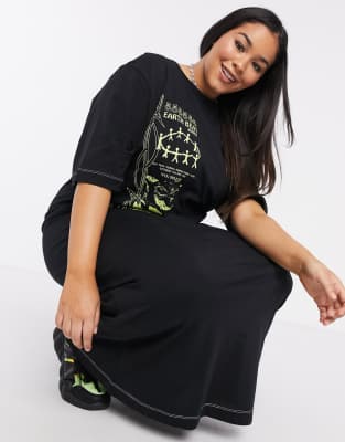 oversized midi t shirt dress