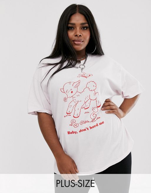 New Girl Order Curve oversized t-shirt with baby lamb graphic | ASOS