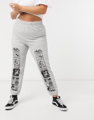 New Girl Order Curve Relaxed Joggers With Friendly Conversation Print Co Ord Asos