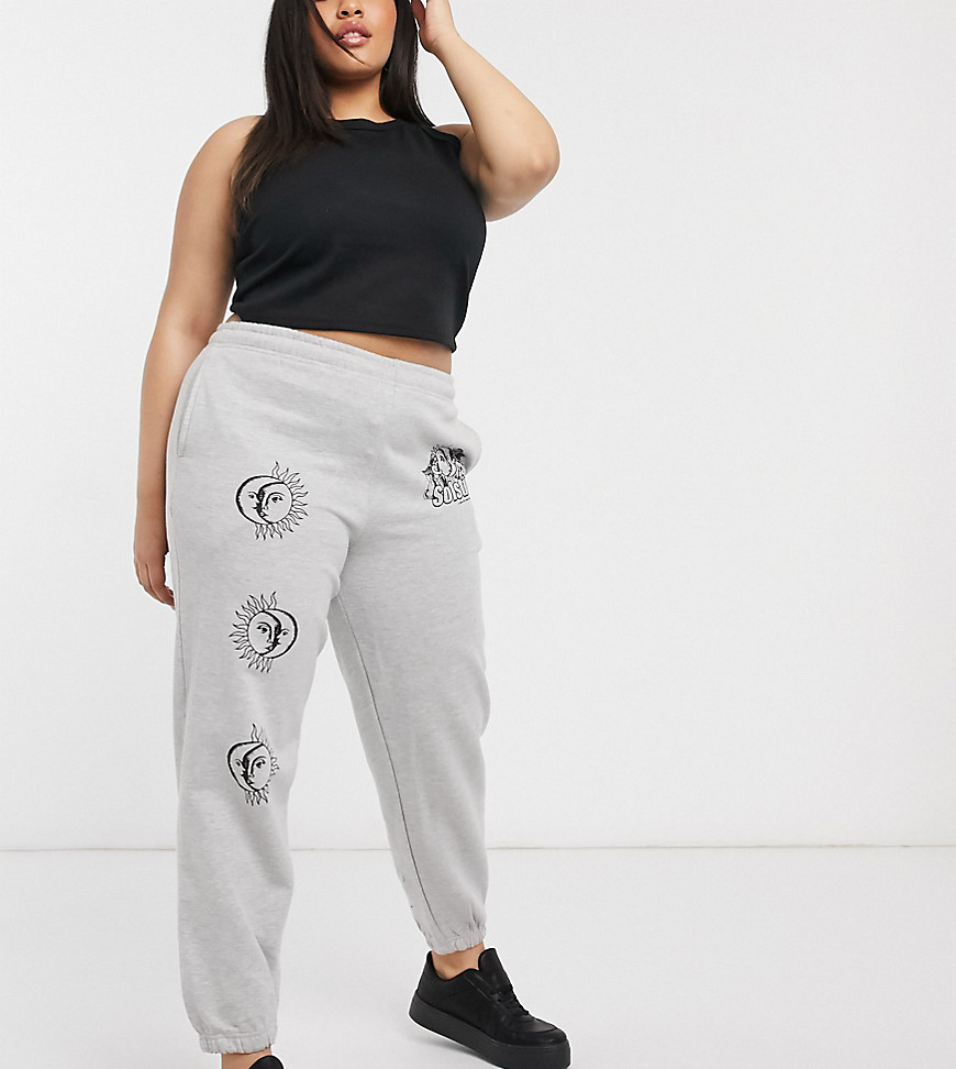 New Girl Order Curve solstice high waisted tracksuit sweatpants-Grey