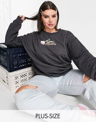 New Girl Order Curve cosmic cowboys sweatshirt in washed black - ASOS Price Checker