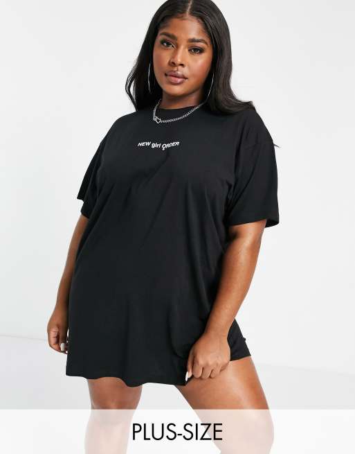 New Girl Order Curve T Shirt Kleid mit Logo ASOS