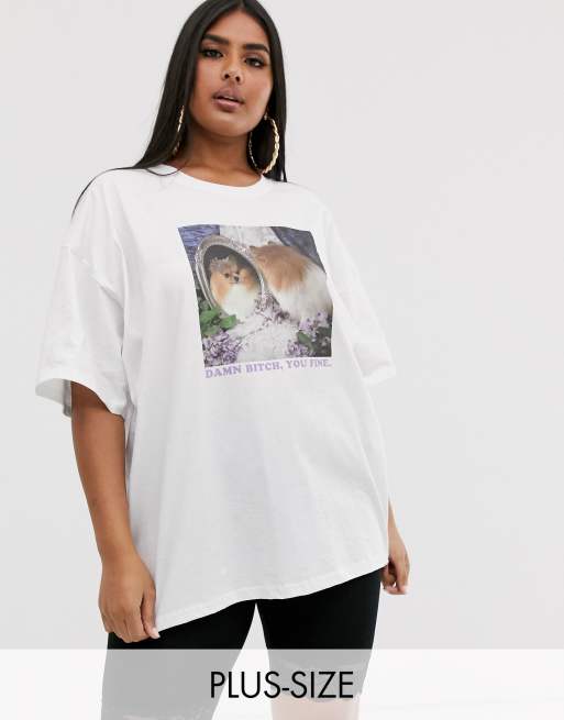 New Girl Order – Curve – T-shirt typu boyfriend z nadrukiem