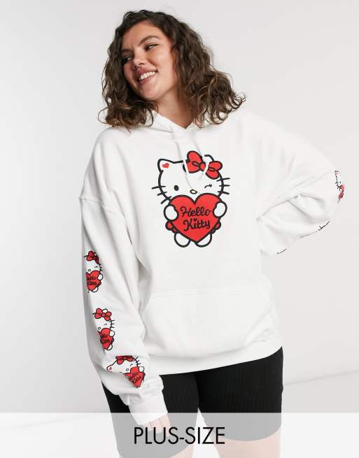 New Girl Order Curve x Hello Kitty oversized hoodie with sleeve & chest graphic