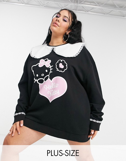 New Girl Order Curve x Hello Kitty oversized sweater dress with collar