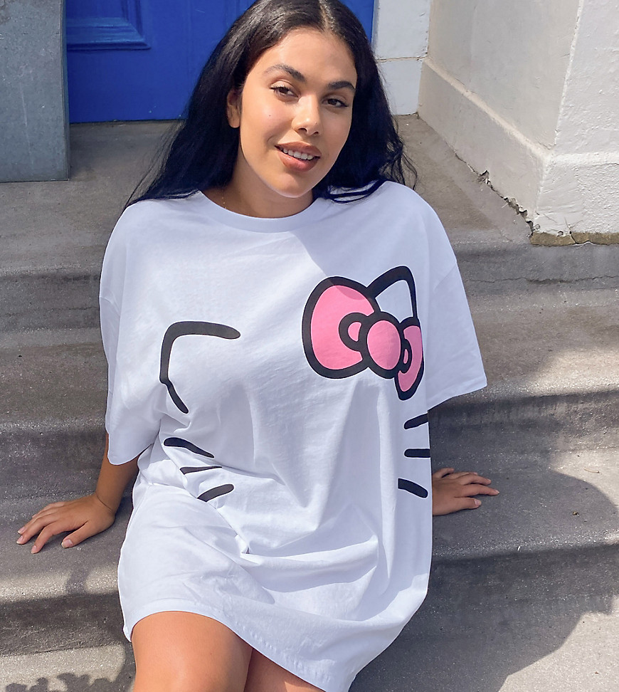 New Girl Order Curve x Hello Kitty oversized t-shirt dress-White