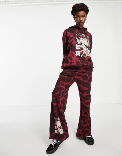 New Girl Order - Divine Beings - Joggingbukser med fe motiv i dyb bordeaux