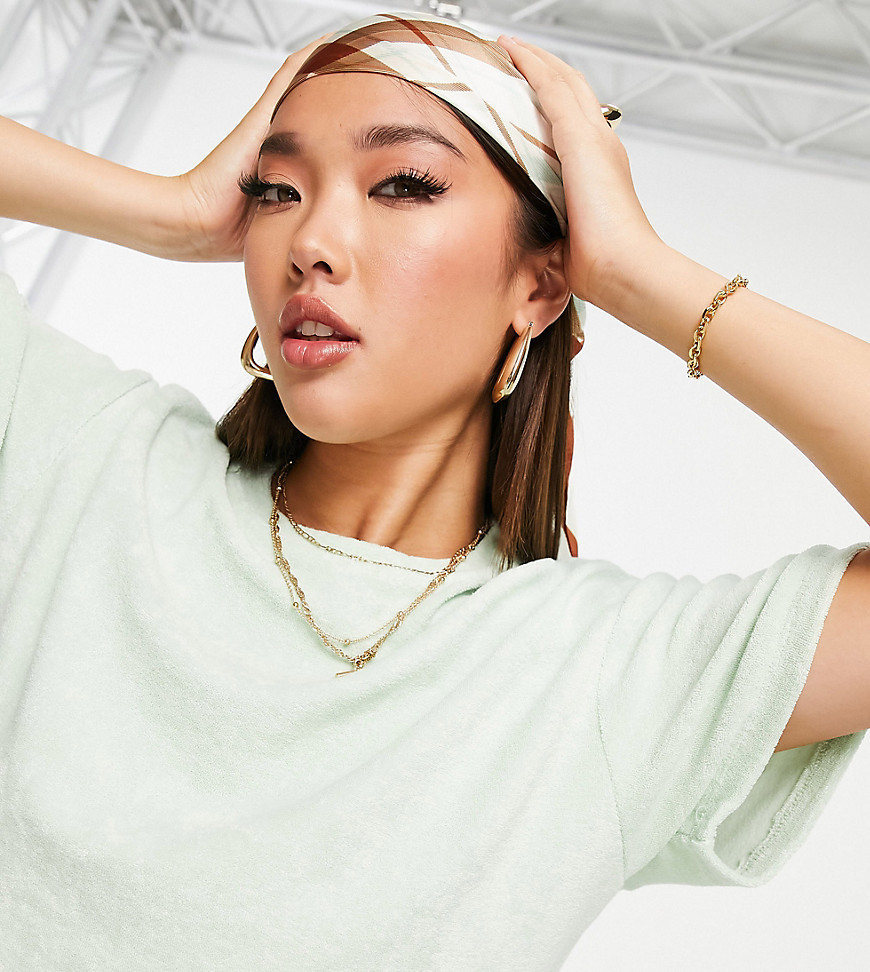 New Girl Order Exclusive terry oversized t-shirt in mint - part of a set-Green