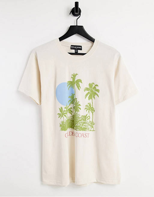 New Girl Order golden coast graphic print oversized t-shirt
