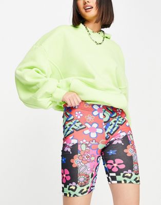 New Girl Order graphic patchwork legging short