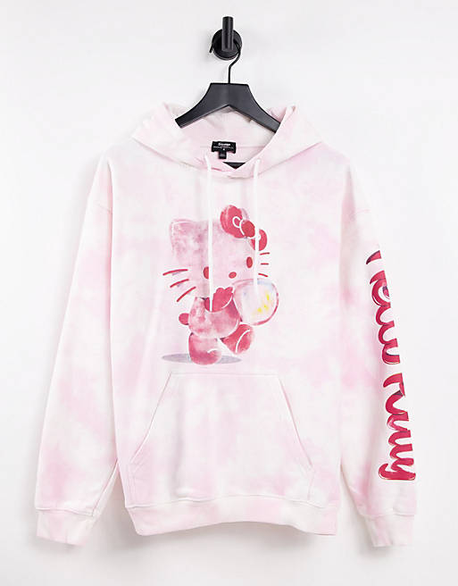 New Girl Order hello kitty bubble tie dye hoodie in white | ASOS