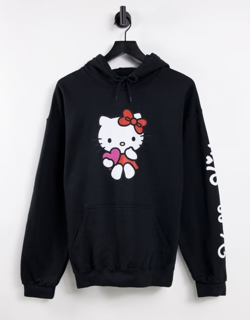 New Girl Order hello kitty logo hoodie in black | ASOS