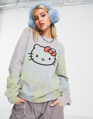New Girl Order Hello Kitty sweatshirt in tie dye