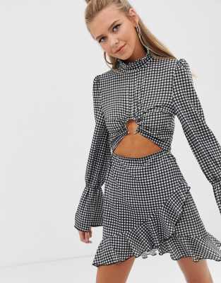 long gingham dress
