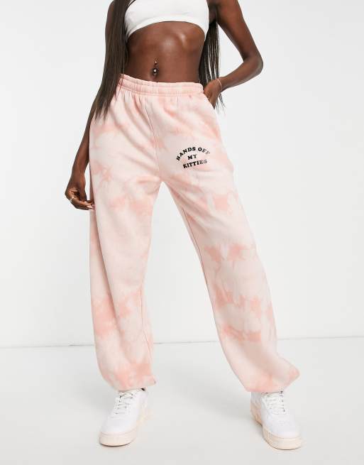 New Girl Order joggers in tiedye with kitten graphics coord ASOS