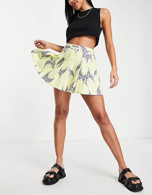 Women New Girl Order mini tennis skirt in butterfly print co-ord 