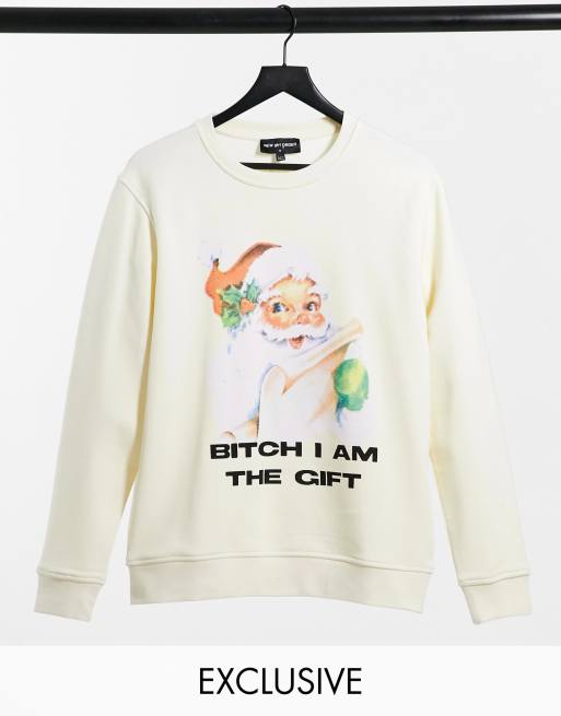 New Girl Order Oversize Sweatshirt mit I am the Gift Weihnachtsgrafik