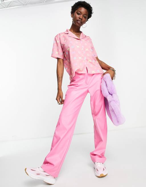 New Girl Order oversized boxy shirt in monogram print (Part of a co-ord)