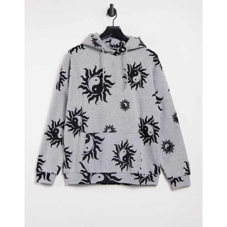 New Girl Order oversized hoodie in all over ying and yang print co ord ASOS