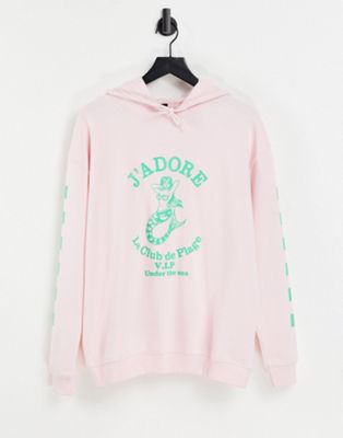 New Girl Order oversized hoodie with contrast prints - ASOS Price Checker