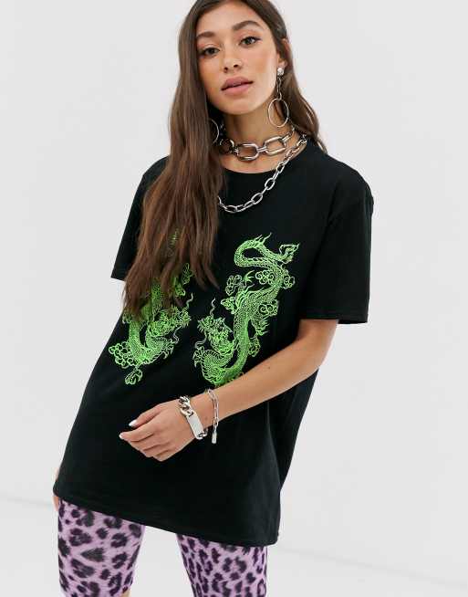 New Girl Order Oversized T Shirt With Dragon Graphic Asos