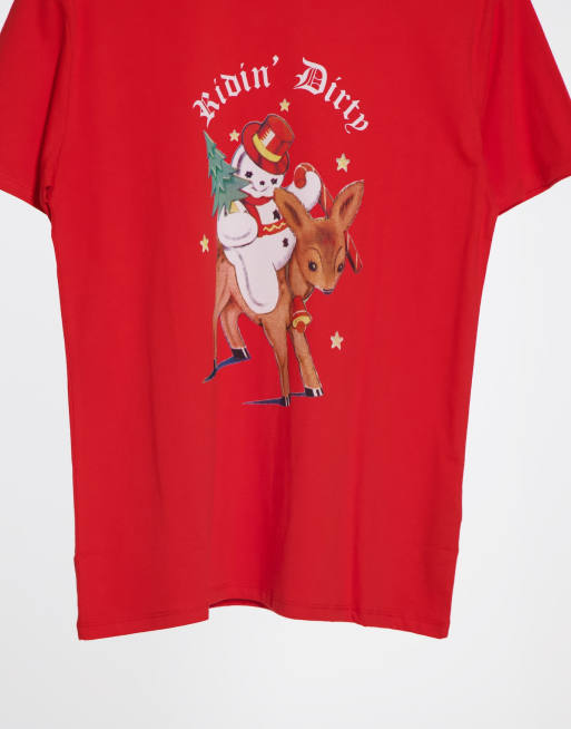 New Girl Order oversized T-shirt with vintage Christmas graphic ASOS