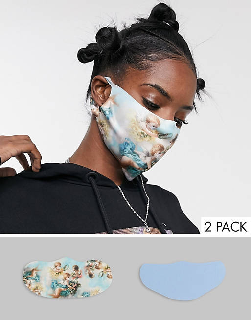 New Girl Order pack of 2 face coverings in renaissance print