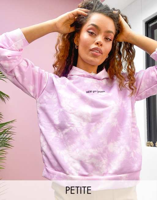 New Girl Order Petite oversized hoodie in lilac tie dye | ASOS