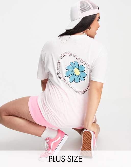 New Girl Order Plus Oversized T shirt met grafische bloemenprint