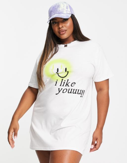 New Girl Order Plus Robe t shirt oversize a imprime graphique I Like You ASOS