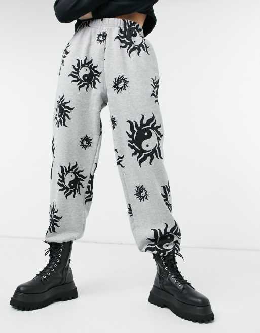 New Girl Order relaxed joggers in ying and yang graphic co-ord